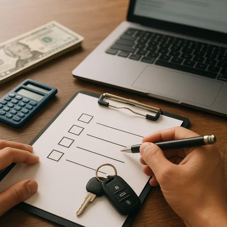 Lista de verificación para financiar un vehículo sin enganche
